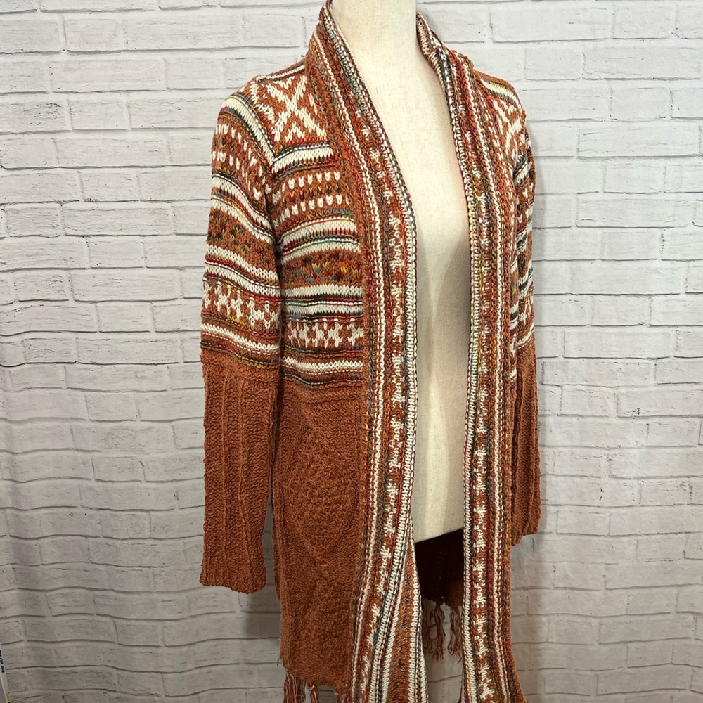 NWT, Long Duster Cardigan Sweater, Fall Colors, Fringe